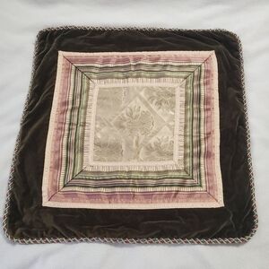 Croscill Home Euro Decorative Pillow Sham Cover Brown Gold 26"x26"